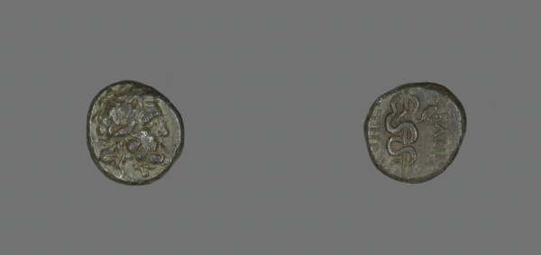 Coin Depicting the God Asklepios, about 200-133 BCE. Creator: Unknown.