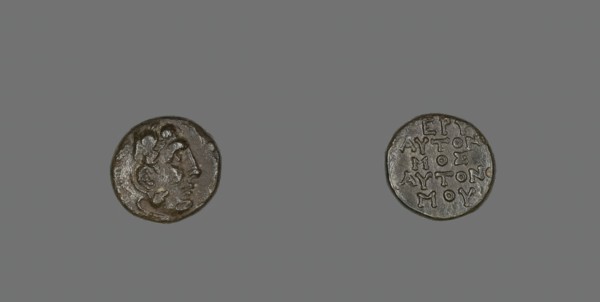 Drachm (Coin) Depicting the Hero Herakles, about 300-200 BCE. Creator: Unknown.