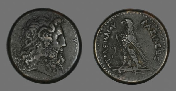Coin Depicting the God Zeus, 247-222 BCE, issued by Ptolemy III. Creator: Unknown.