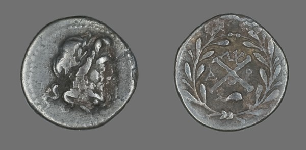 Hemidrachm (Coin) Depicting the God Zeus Amarios, 280-146 BCE. Creator: Unknown.