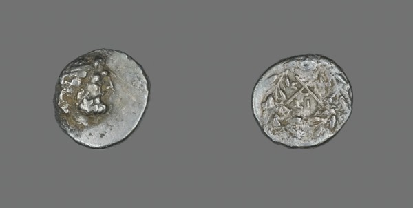 Hemidrachm (Coin) Depicting the God Zeus Amarios, 151-146 BCE. Creator: Unknown.