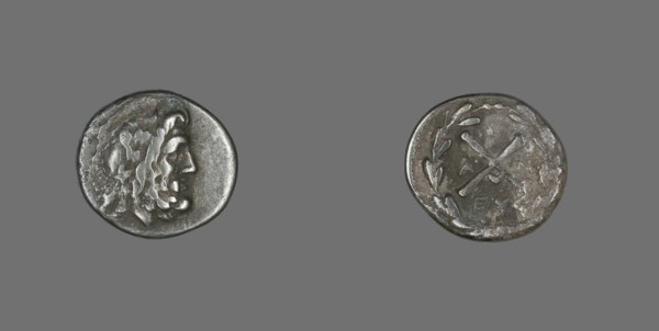 Hemidrachm (Coin) Depicting the God Zeus Amarios, 222-146 BCE. Creator: Unknown.