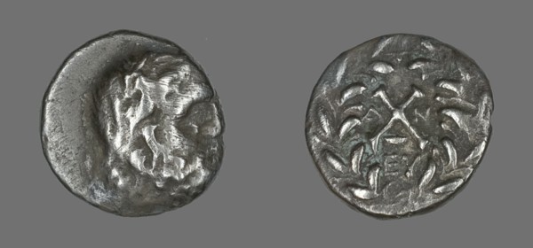 Hemidrachm (Coin) Depicting the God Zeus Amarios, 222-146 BCE. Creator: Unknown.