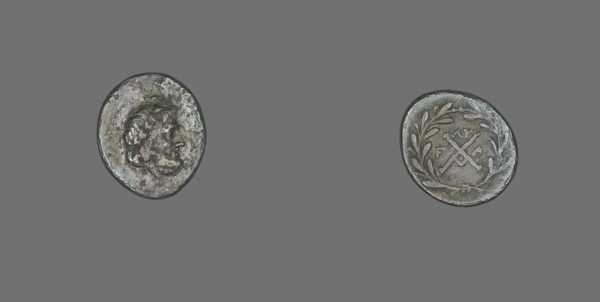 Hemidrachm (Coin) Depicting the God Zeus Amarios, 191-146 BCE. Creator: Unknown.