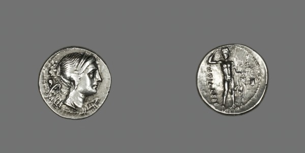 Drachm (Coin) Depicting the Goddess Nike, 216-203 BCE. Creator: Unknown.