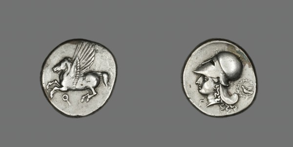 Stater (Coin) Depicting Pegasus, 350-338 BCE. Creator: Unknown.