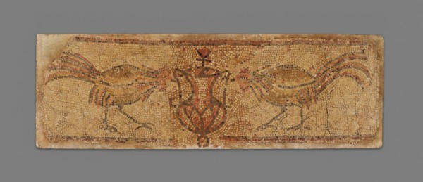 Fighting Cocks and Urn, 4th-5th century. Creator: Unknown.
