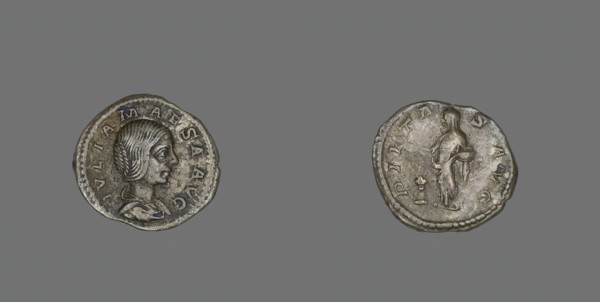 Denarius (Coin) Portraying Empress Julia Maesa, 218. Creator: Unknown.