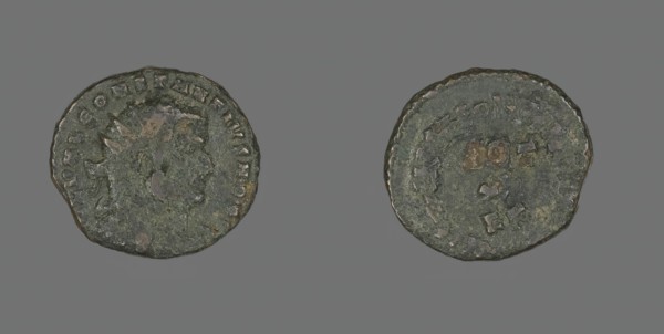 Follis (Coin) Portraying Emperor Constantius I, about 303. Creator: Unknown.