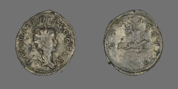 Antoninianus (Coin) Portraying Emperor Valerian II, 259. Creator: Unknown.