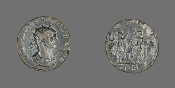 Antoninianus (Coin) Portraying Emperor Aurelian, 270-275. Creators: Unknown, Aurelian.