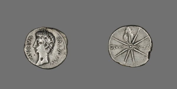 Denarius (Coin) Portraying Emperor Augustus, 19-18 BCE. Creator: Unknown.