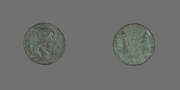 Coin Portraying Emperor Constantius II, after 340. Creator: Unknown.