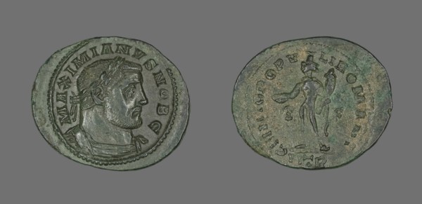Coin Portraying Emperor Galerius, 305-311. Creator: Unknown.