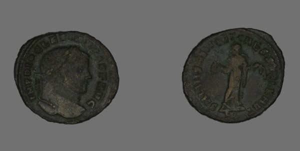 Follis (Coin) Portraying Emperor Diocletian, 298-299. Creator: Unknown.