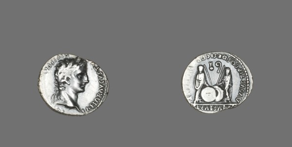 Denarius (Coin) Portraying Emperor Augustus, 2 BCE-4 CE. Creator: Unknown.