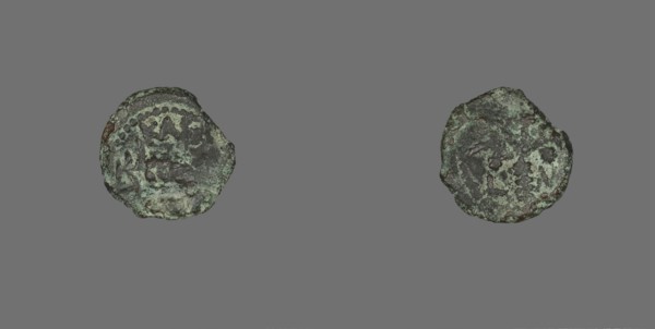 Coin Depicting a Stalk of Grain, Procurator M. Ambibulus (reign of Augustus) 9-10 or 10-11 CE. Creator: Unknown.