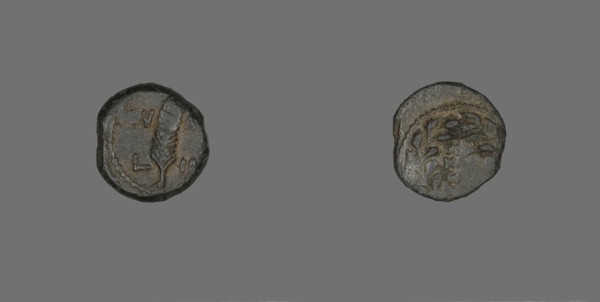 Coin Depicting a Palm Branch, 24-25, Procurator: Valerius Gratus (24-25), reign of Tiberius. Creator: Unknown.