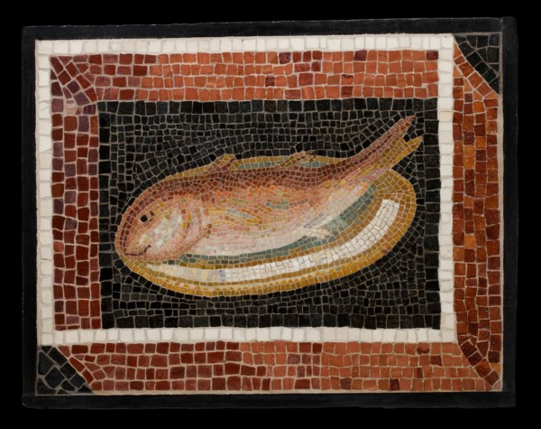 Mosaic Floor Panel Depicting a Fish on a Platter, 2nd century. Creator: Unknown.