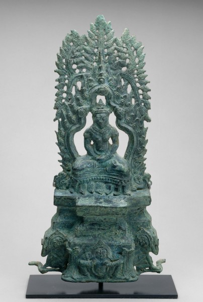 Altarpiece with Seated Buddha, Angkor period, late 12th/early 13th century. Creator: Unknown.