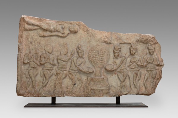 Veneration of the Bodhi Tree, 3rd century. Creator: Unknown.