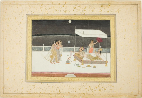 Seduction Scene on a Terrace by Moonlight, 18th century. Creator: Unknown.