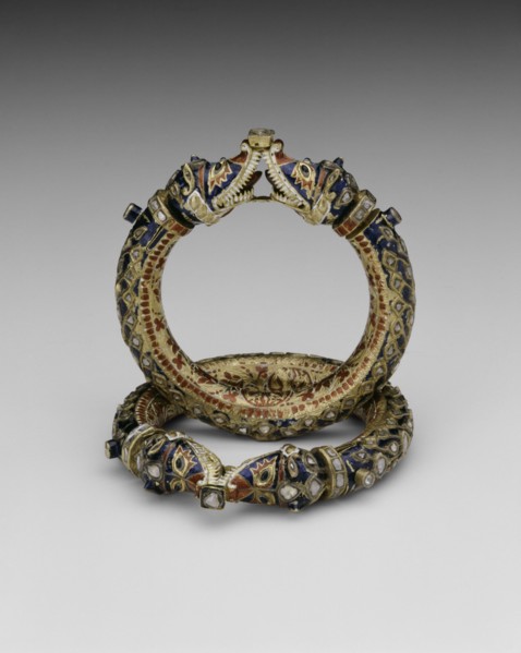 Bracelets with Confronting Makara Heads (Karas), 19th century. Creator: Unknown.