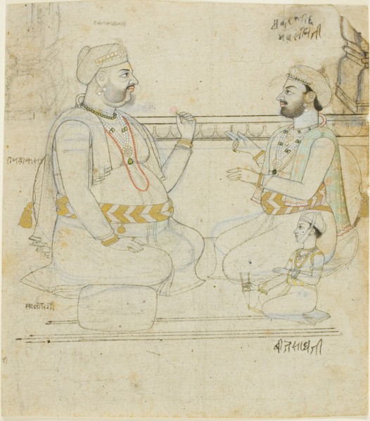 Two Rajput Noblemen with a Child, late 18th century. Creator: Unknown.