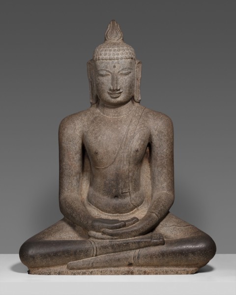 Buddha Shakyamuni Seated in Meditation (Dhyanamudra), Chola period, about 12th century. Creator: Unknown.