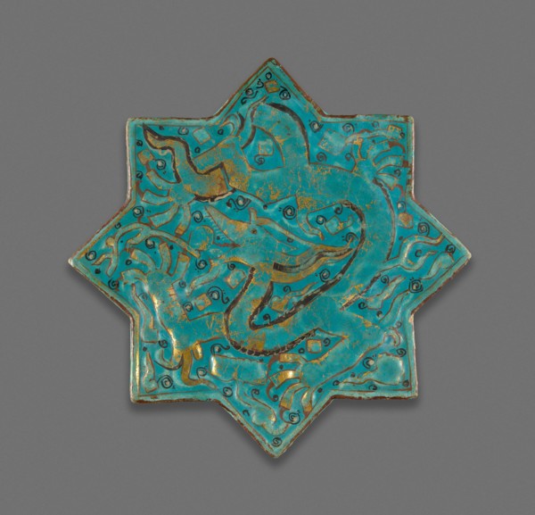 Star-shaped Tile, Ilkhanid dynasty (1256-1353), late 13th century. Creator: Unknown.
