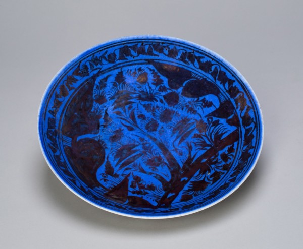 Dish with landscape scene, Safavid dynasty (1501-1722), early 17th century. Creator: Unknown.