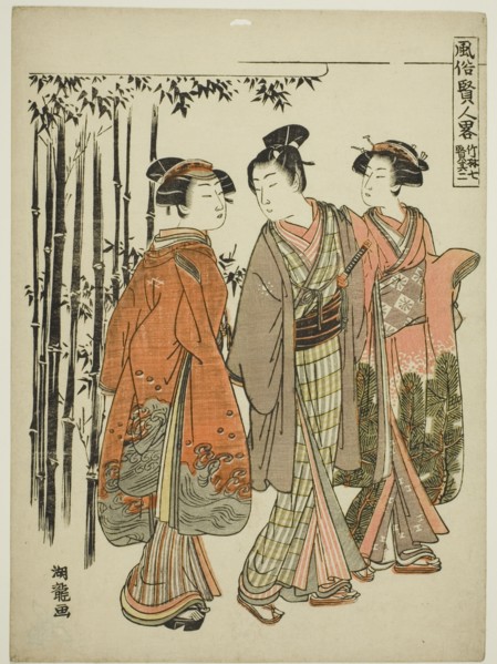 Seven Sages of the Bamboo Grove - No. 2 (Chikurin shichiken sono ni), from the..., c. 1776/81. Creator: Isoda Koryusai.