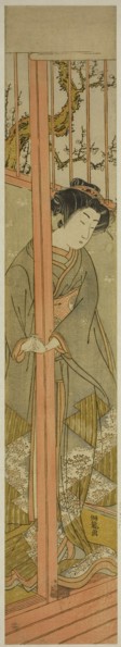 Young Woman Looking out from a Parlor, c. 1776. Creator: Isoda Koryusai.