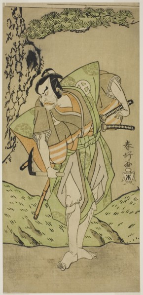 The Actor Otani Hiroemon III as Osada no Zenjo Kagemune in the Play Izu-goyomi Shibai..., c1772. Creator: Katsukawa Shunko.