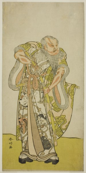 The Actor Sakata Hangoro II as Hige no Ikyu in the Play Shida Yakata Yotsugi no Hikibune..., c1782. Creator: Katsukawa Shunko.
