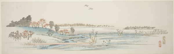 Yuhigaoka, from an untitled series of famous views of the Edo suburbs, c. 1839/40. Creator: Ando Hiroshige.