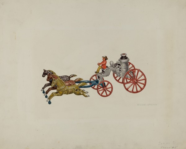 Toy Fire Engine, 1935/1942. Creator: William Spiecker.