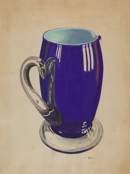 Cobalt Pitcher, 1935/1942. Creator: Robert Stewart.