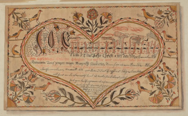 Fractur: Christening Certificate, c. 1936. Creator: Ella Josephine Sterling.
