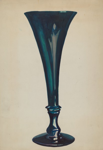 Trumpet Glass Vase, c. 1936. Creator: Ella Josephine Sterling.