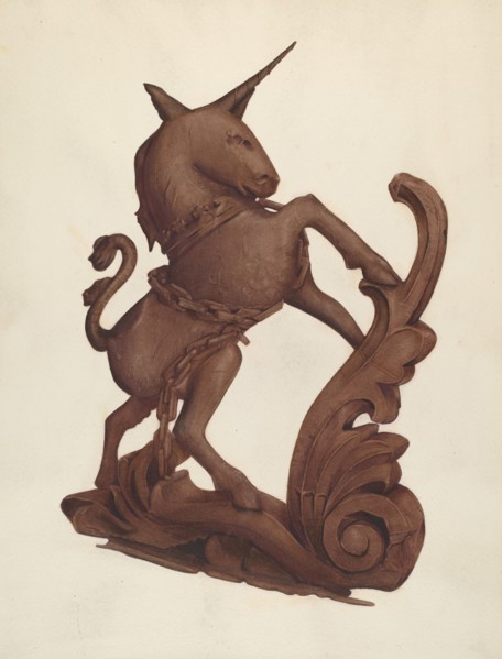 Unicorn, c. 1937. Creator: Alice Stearns.