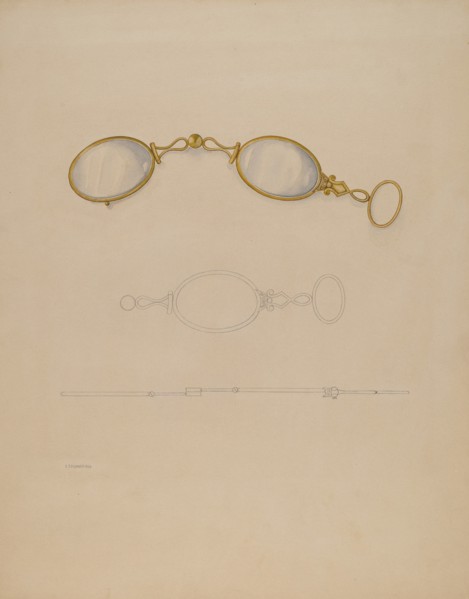 Lorgnette, c. 1937. Creator: Isidore Steinberg.