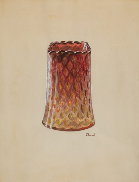 Vase (Amberina), c. 1937. Creator: Robert Stewart.
