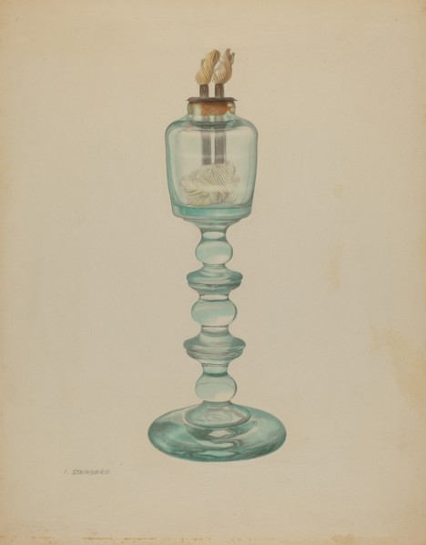 Whale Oil Lamp, c. 1938. Creator: Isidore Steinberg.