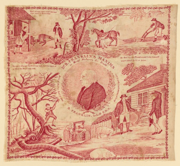 Handkerchief, England, c. 1795.
