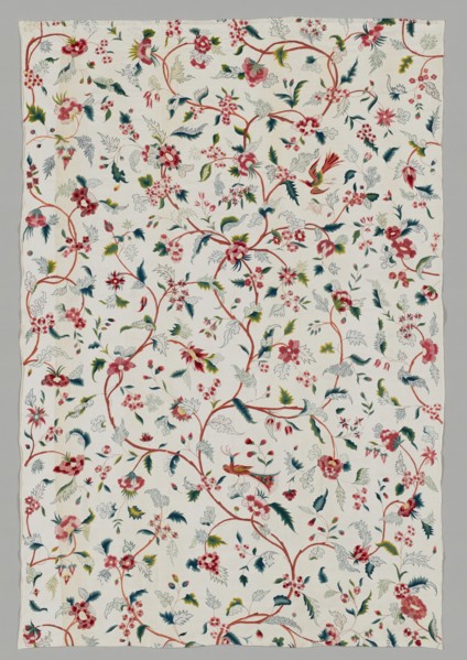 Crewel Work Curtain, England, early 18th century.