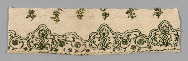 Fragments from a Bedcover made of Petticoat Borders, France, Late 18th century.