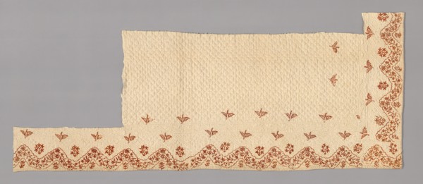 Fragments from a Bedcover made of Petticoat Borders, France, Late 18th century.