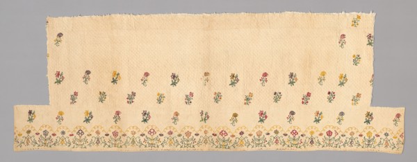 Fragments from a Bedcover made of Petticoat Borders, France, Late 18th century.