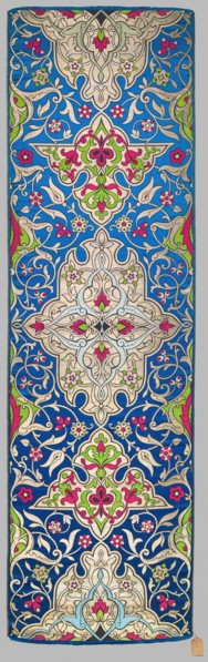 Alhambra textile panel with double border, France, about 1865.